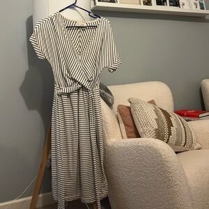 Anthropologie Saturday Pazienza Wrap Stripe Dress